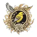 yorkshire canary tattoo design idea