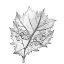 Ivy leaves with other elements forearm sleeve tattoo design idea