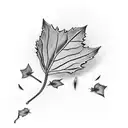 Ivy leaves with other elements forearm sleeve tattoo design idea