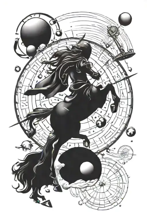 Sagittarius Zodiac Planet tattoo design idea