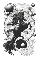 Sagittarius Zodiac Planet tattoo design idea