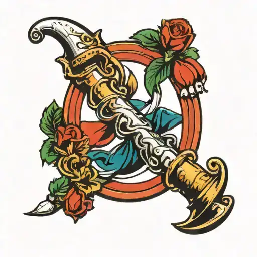 Italian flag and Italian horn tattoo design idea