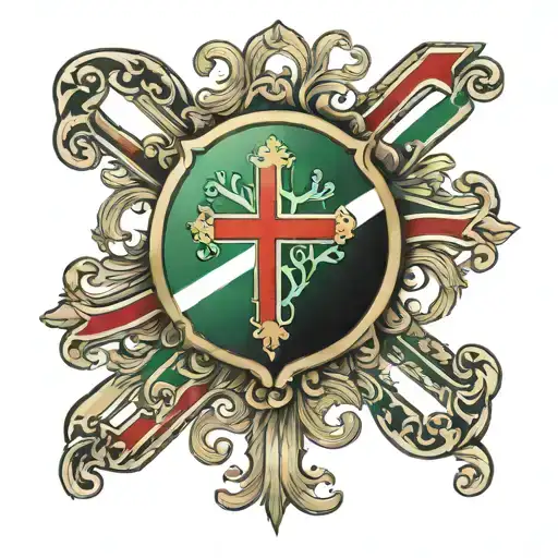 Italian flag with cross tattoo design idea