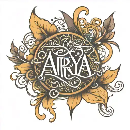 Arya written in Hindi tattoo design idea