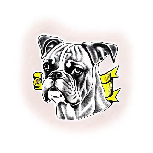Boxer dog tattoo design idea