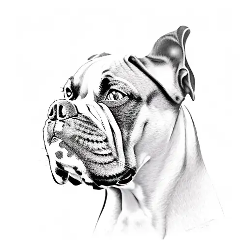Boxer dog tattoo design idea