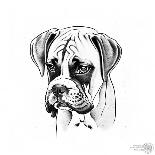 Boxer dog tattoo design idea