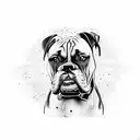Boxer dog tattoo design idea