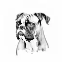 Boxer dog tattoo design idea