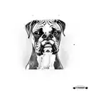 Boxer dog tattoo design idea