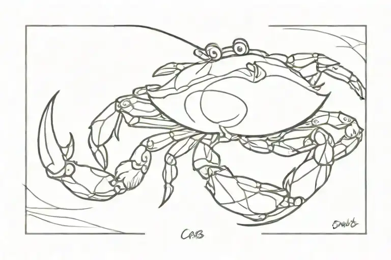 Fishing crab dad placido tattoo design idea