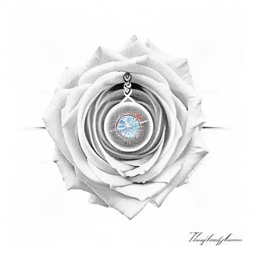 Rose with a ring of fire  tattoo design idea