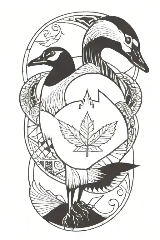 canada goose tattoo design idea