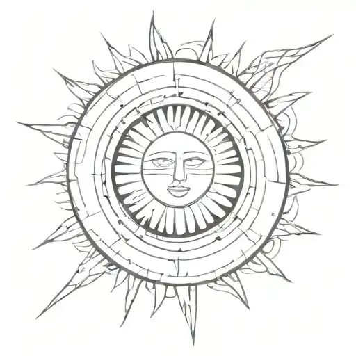 sun shining tattoo design idea