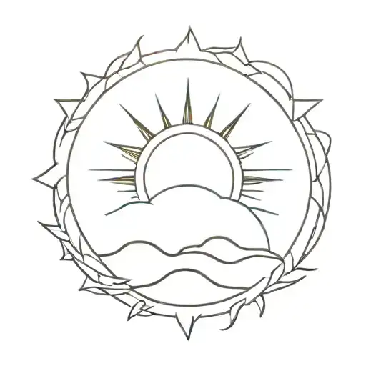sun rising tattoo design idea