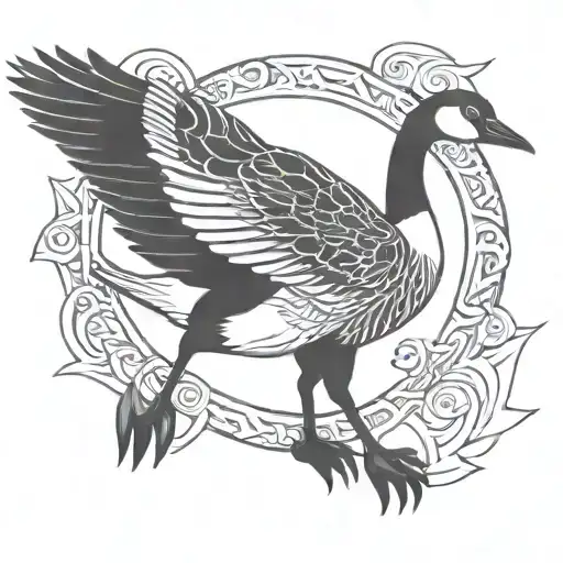canada goose tribal tattoo design idea