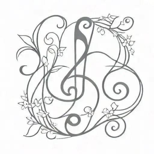 g clef symbol  violin tattoo design idea