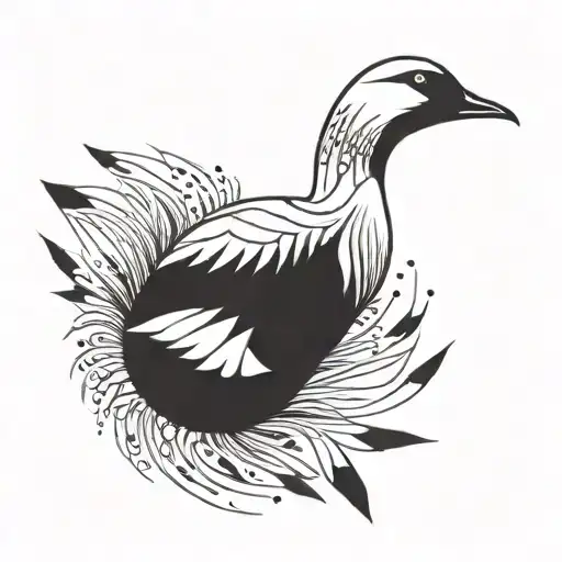 canada goose feather  tattoo design idea