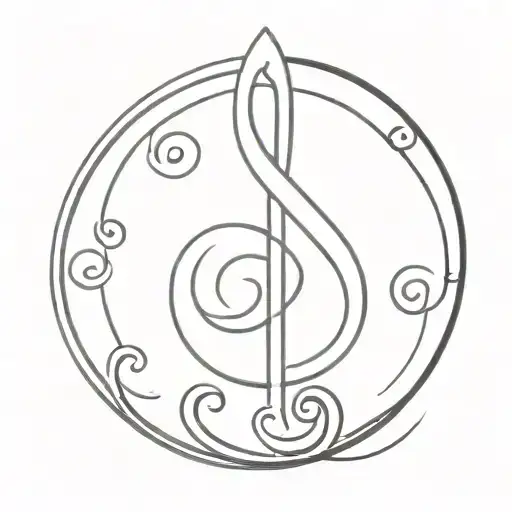 g clef symbol tattoo design idea