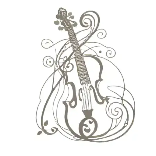 g clef symbol  violin tattoo design idea