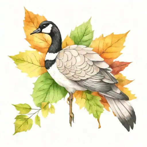 canada goose  mapple leaf tattoo design idea