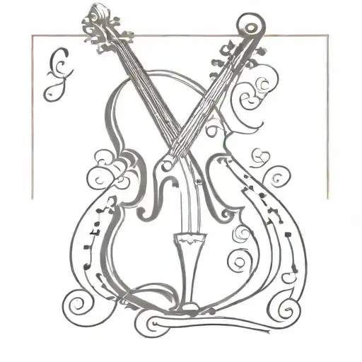 g clef symbol  violin tattoo design idea