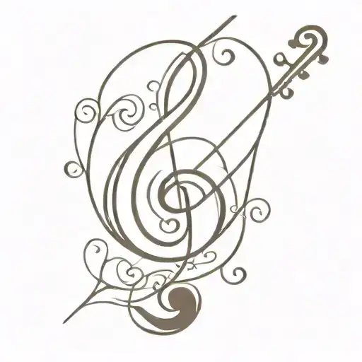 g clef symbol  violin tattoo design idea