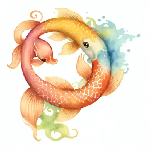 yin and yang koi fish tattoo design idea