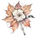 canada goose  mapple leaf tattoo design idea