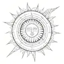 sun shining tattoo design idea