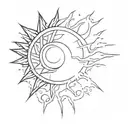 sun shining tattoo design idea
