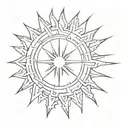 sun shining tattoo design idea