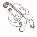 g clef symbol  violin tattoo design idea
