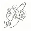 g clef symbol tattoo design idea