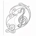 g clef symbol tattoo design idea