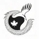 canada goose feather  tattoo design idea
