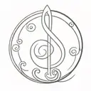 g clef symbol tattoo design idea