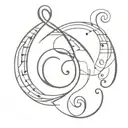 g clef symbol tattoo design idea