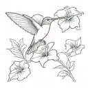 hibiscus hummingbird tattoo design idea