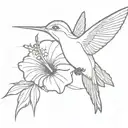 hibiscus hummingbird tattoo design idea
