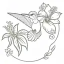 hibiscus hummingbird tattoo design idea