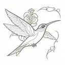hibiscus hummingbird tattoo design idea