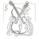 g clef symbol  violin tattoo design idea