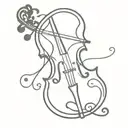 g clef symbol  violin tattoo design idea