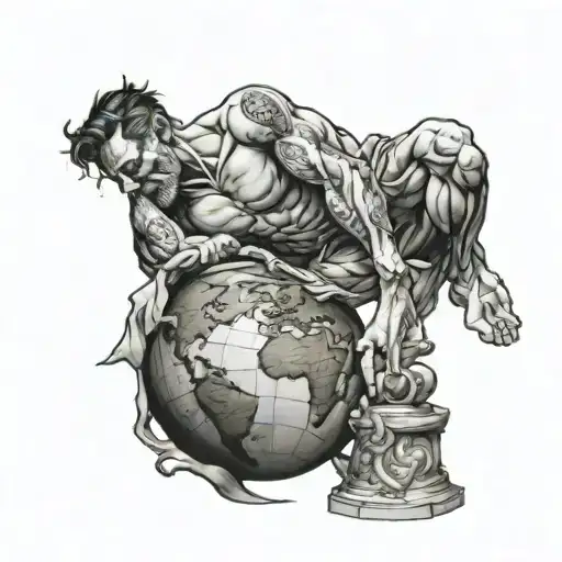 atlas resting on the earth reminding the client to rest tattoo design idea
