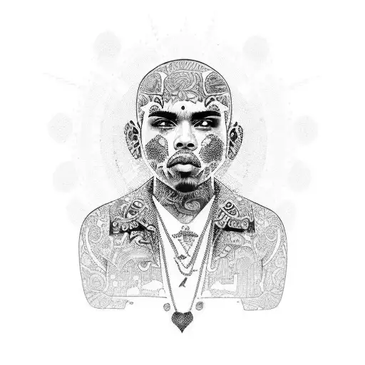 A dotwork composition depicting a cholo-inspired scene with graffiti, lowriders, and vibrant Mexican patterns tattoo design idea