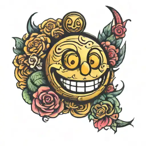 Smiley face tattoo design idea