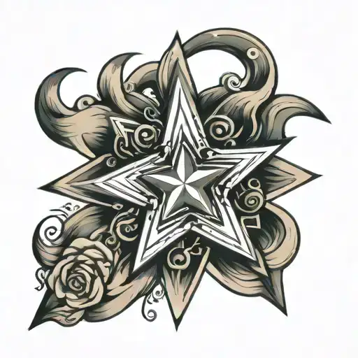 Texas star  tattoo design idea