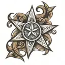 Texas star  tattoo design idea