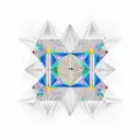 3 diamonds overlapping, with flowers in the first, a mountain in the second, and a pattern in the third tattoo design idea